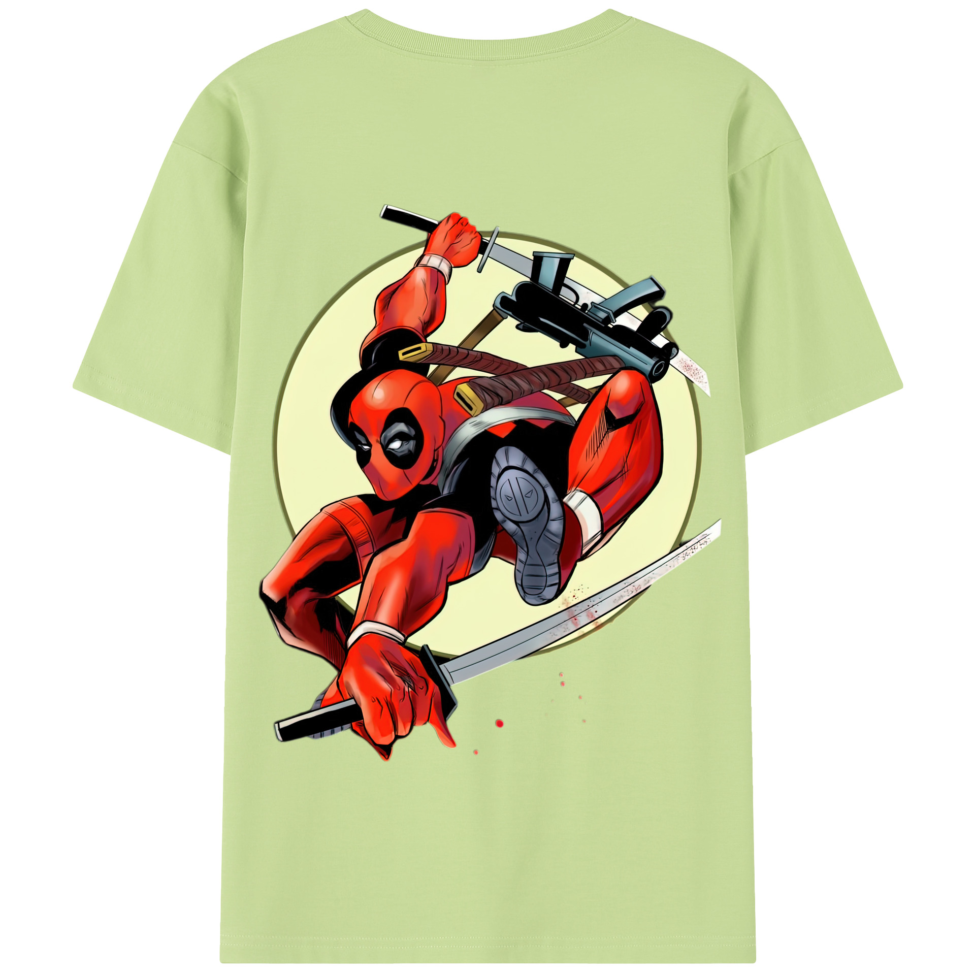 （画像用） Deadpool デッドプール 綿100％半袖Tシャツ（背面プリント）